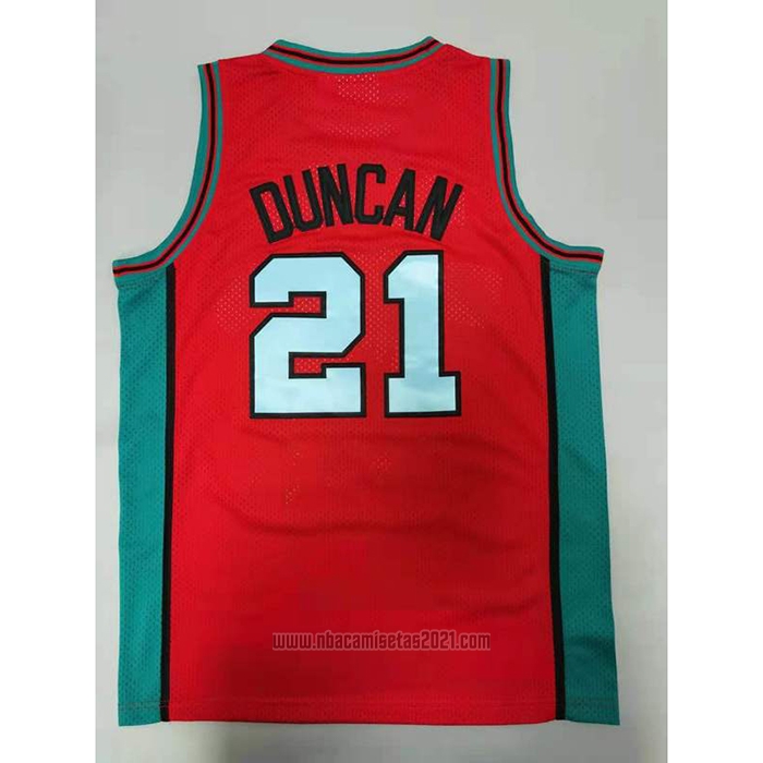 Camiseta San Antonio Spurs Tim Duncan #21 Mitchell & Ness 1998-99 Rosa